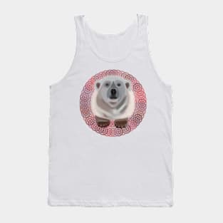 Polar Bear on circular pattern Tank Top